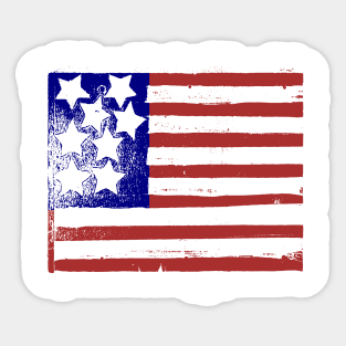 retro US flag Sticker